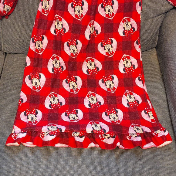Girls Disney Minnie Mouse Red White Plaid Nightgown Size 4 - Picture 4 of 4